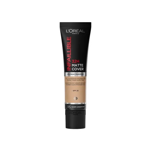 Loreal Infallible 24H Matte Cover Foundation Nr. 115 Auksinis Bežas 30ml - Kosmetika
