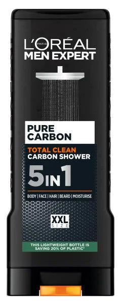 LOREAL Men Expert Pure Carbon 5in1 dušo gelis - 400 ml - Kosmetika
