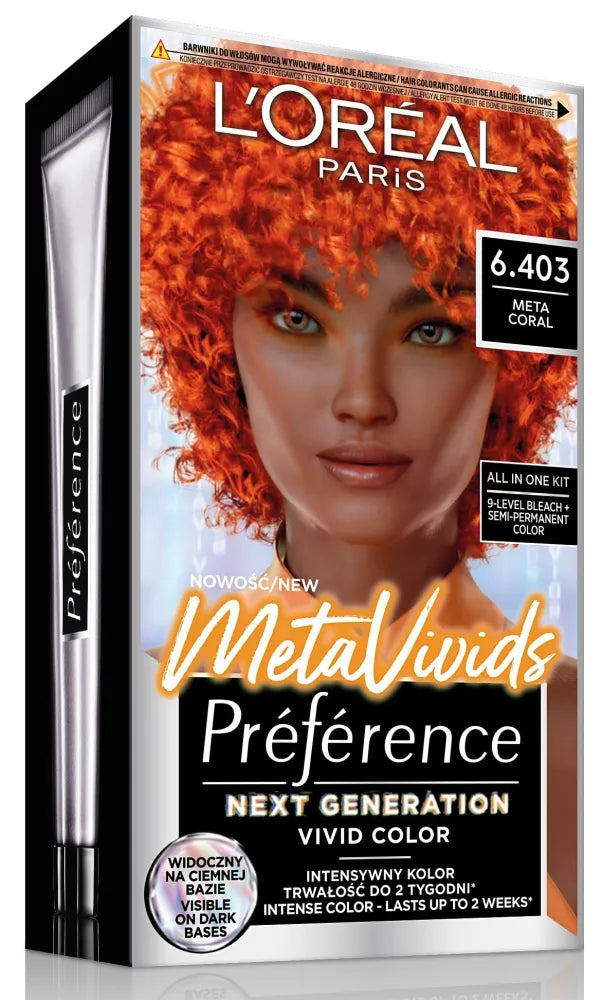 LOREAL PREFERENCE Metavivids plaukų dažai 6.403 KORALAS - Kosmetika