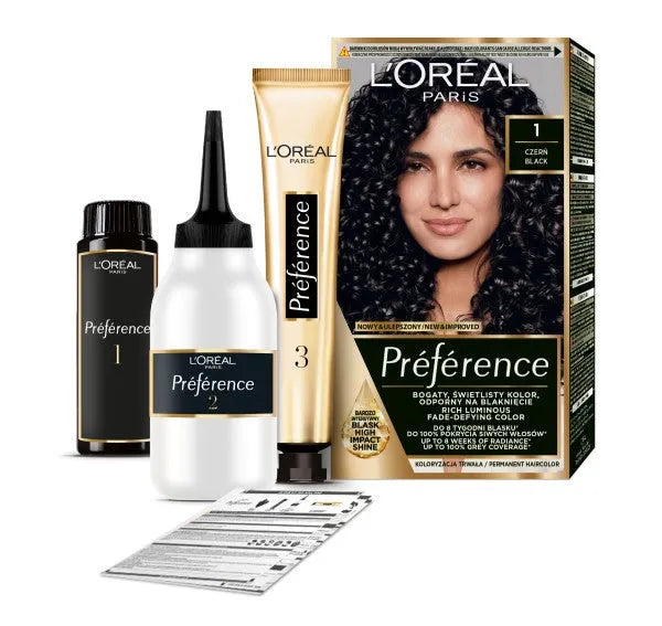 LOREAL Preference Plaukų dažai 1 - Juodas 1op. - Kosmetika