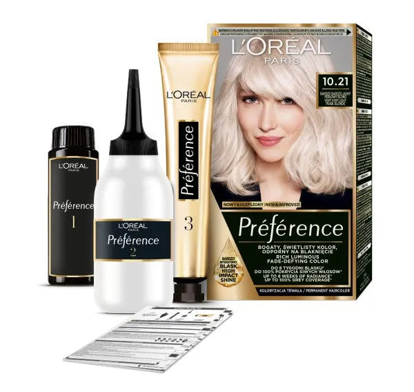LOREAL Preference plaukų dažai 10.21 - labai šviesus perlų blondinas 1 vnt. - Kosmetika