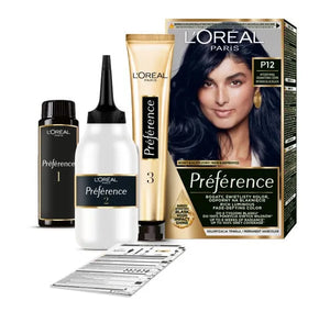 LOREAL Preference plaukų dažai Nr. P12 - Intensyvi mėlyna juoda 1 vnt. - Kosmetika