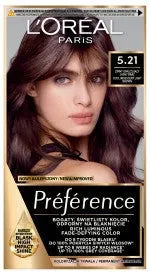 LOREAL Preference Plaukų spalva 5.21 Šaltas opalescencinis šviesiai rudas - Kosmetika