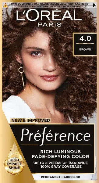 Loreal Preference Recital Plaukų spalva 4 ruda - Kosmetika