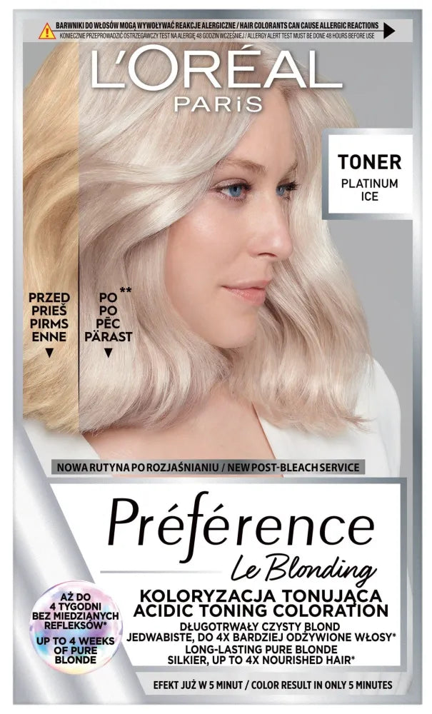 LOREAL PREFERENCE TONER 01 PLATINUM - plaukų dažai - Kosmetika