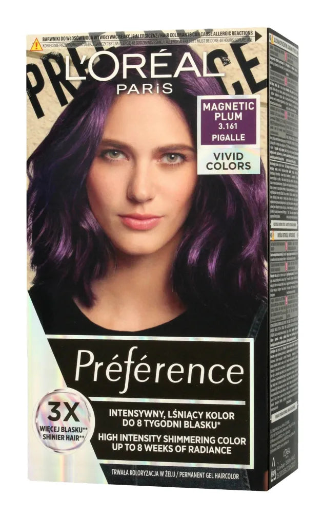 Loreal Preference Vivid Colors Plaukų dažai Nr. 3.161 Magnetinė slyva (Pigalle) 1op. - Kosmetika