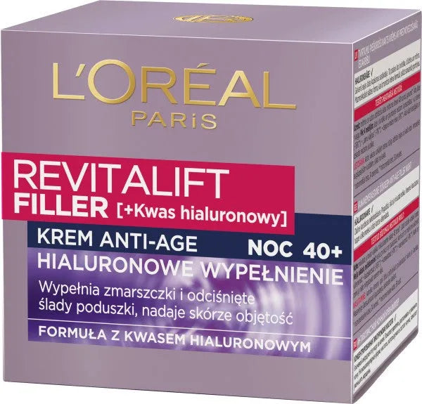 Loreal REVITALIFT FILLER [HA] Naktinis kremas 50ml - Kosmetika
