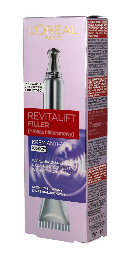 Loreal REVITALIFT FILLER [HA] Paakių kremas 15ml - Kosmetika