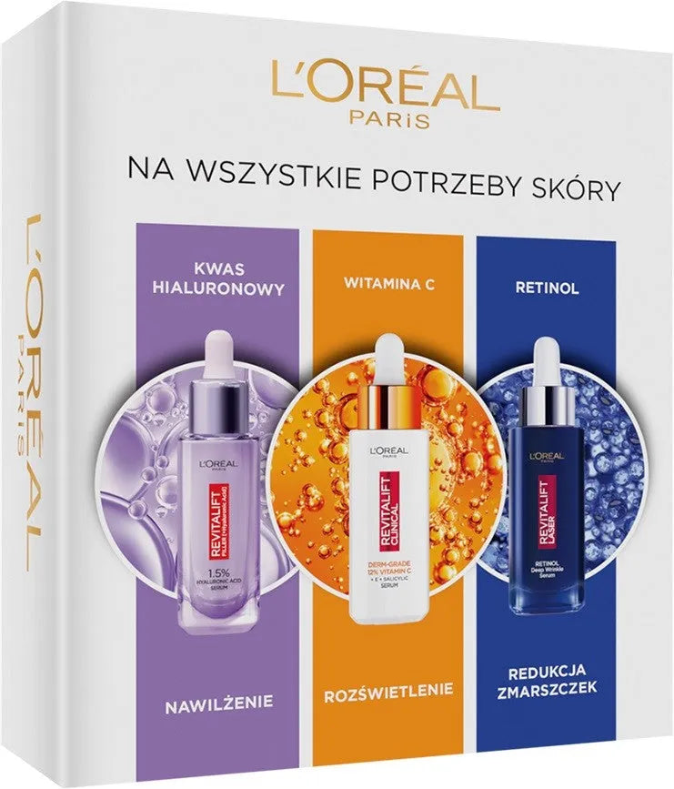 LOREAL Revitalift Serum Dovanų Rinkinys (Klinikinis + Lazeris + Užpildas) - Kosmetika
