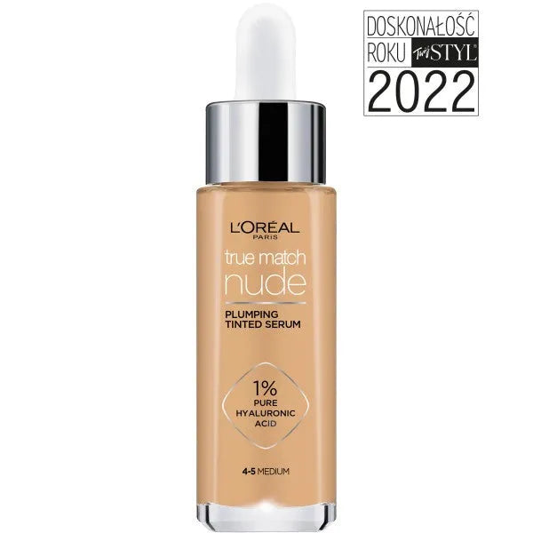 LOREAL True Match Nude Serum skirtas odos atspalviui suvienodinti nr. 4-5 Medium 30ml - Kosmetika