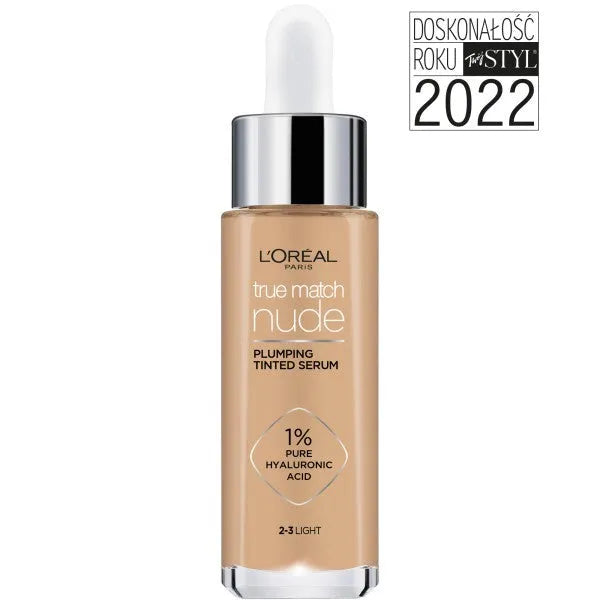 LOREAL True Match Nude Serum skirtas tolygiai išlyginti odos spalvą nr. 2-3 Light 30ml - Kosmetika