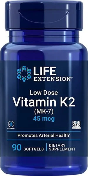 Low Dose Vitamin K2 (MK-7) 45mcg - 90 softgels - Life Extension - Papildai