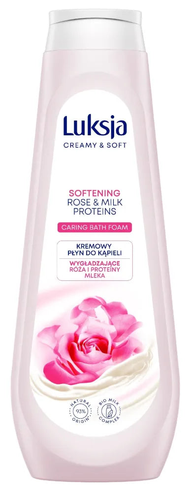 Luksja Creamy & Soft Bath Liquid - Smoothing Rose and Milk Proteins 900ml - Kosmetika