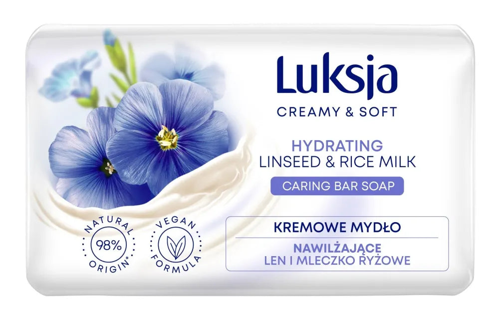 Luksja Creamy & Soft Drėkinamoji Kreminė Muilo Juosta Lino ir Ryžių Pienas 90g - Kosmetika