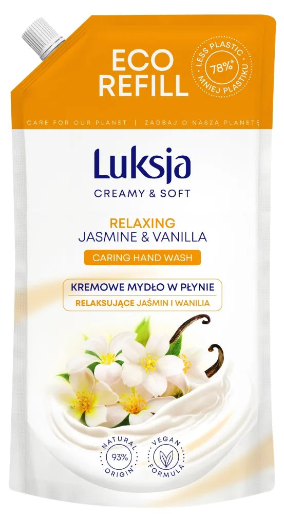 Luksja Creamy & Soft Relaxing Liquid Soap Jazminai ir Vanilė 900ml - atsargos - Kosmetika