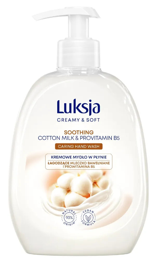 Luksja Creamy & Soft Soothing Liquid Soap Medvilnės Pienas ir Provitaminas B5 500ml - Kosmetika