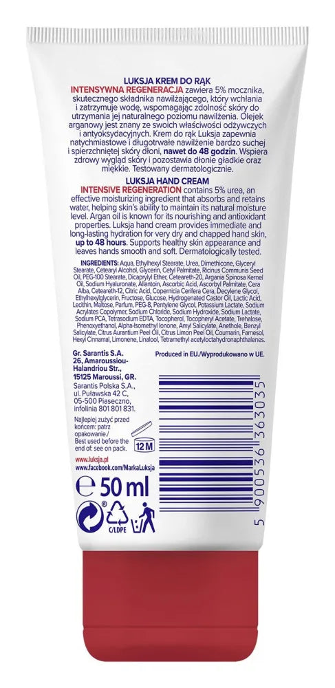 LUKSJA Hand Cream Intensive Regeneration 50 ml - Kosmetika