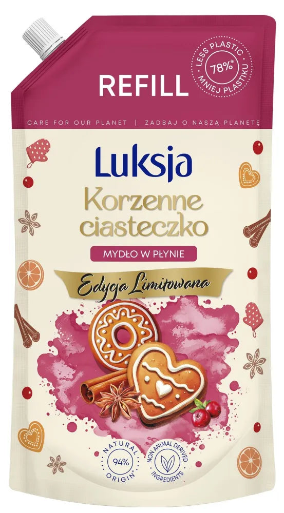 LUKSJA Liquid Soap Spicy Cookie - refill 900 ml - Kosmetika