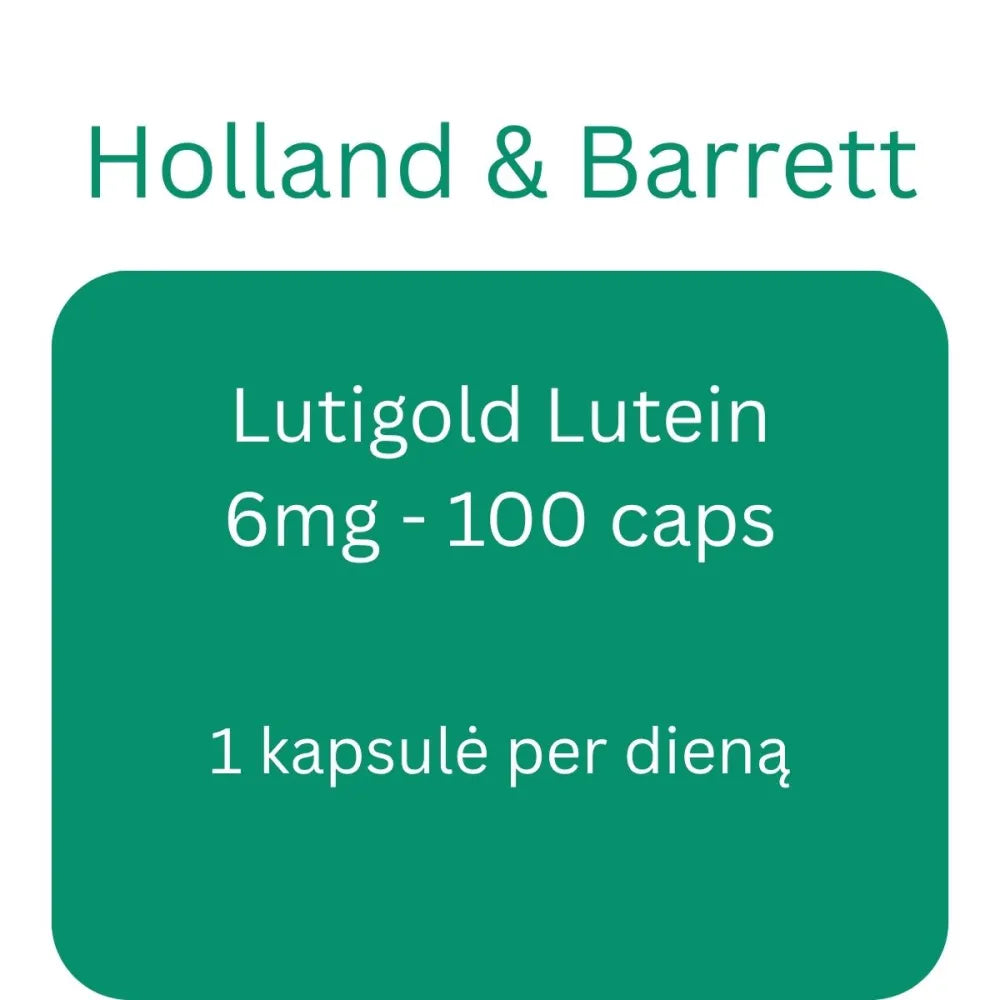 Lutigold Lutein 6mg - 100 caps - Holland & Barrett - Papildai