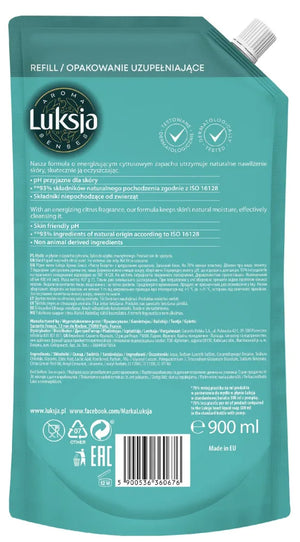 LUXIA Aroma Senses Purely Energzinig Nourishing Liquid Soap with Citrus Scent - Stock 900ml - Higiena