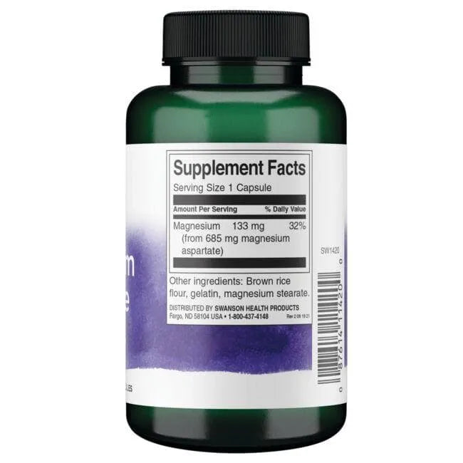 Magnesium Aspartate - Energijai - 685 mg - N90 - Magnio aspartatas - Swanson - Papildai