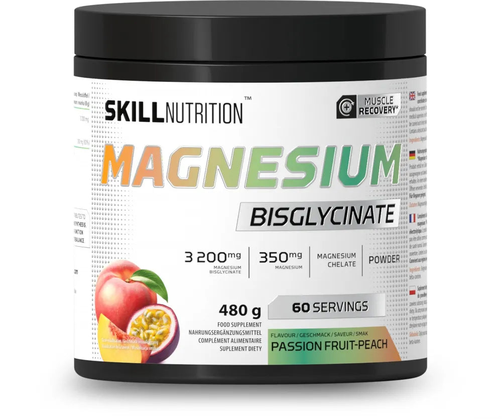 Magnesium Bisglycinate Powder Passion Fruit-Peach - 480g - Skill Nutrition - Sporto papildai