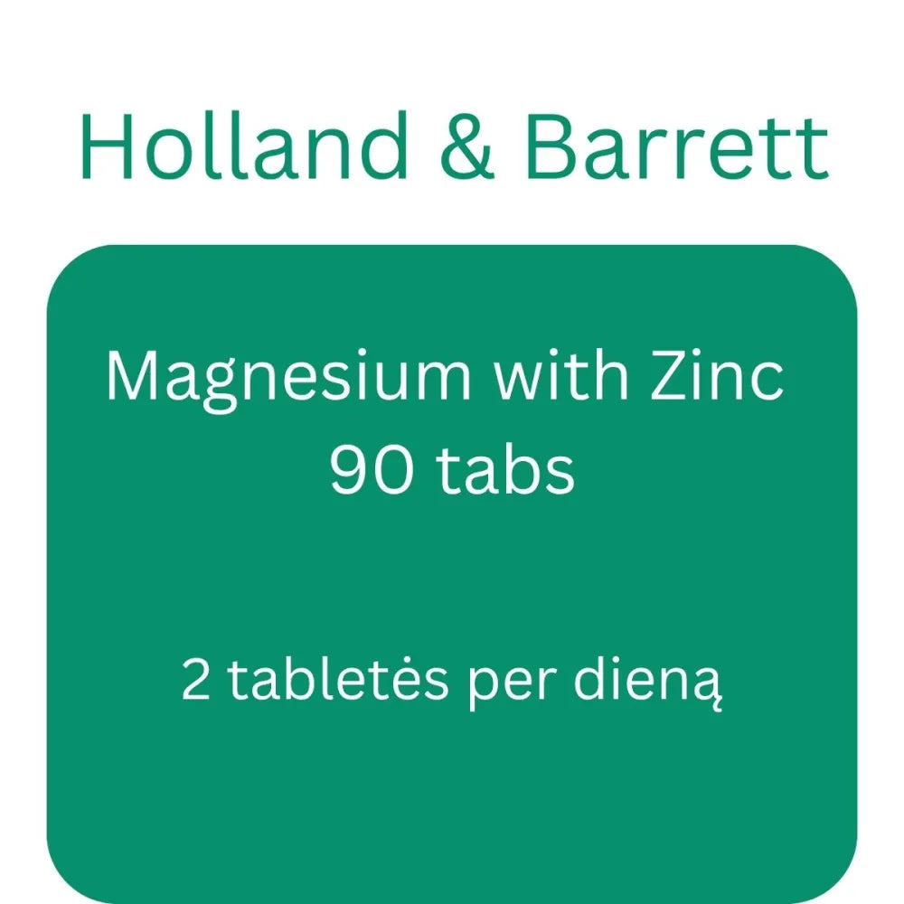 Magnesium with Zinc - 90 tabs - Holland & Barrett - Papildai