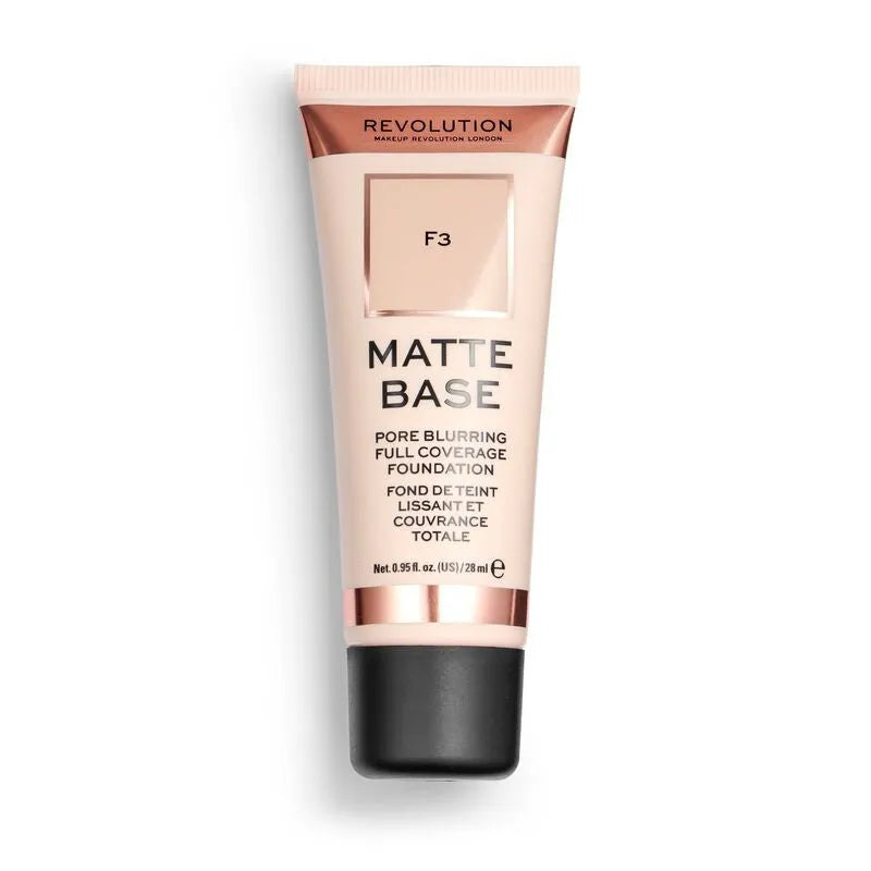 Makeup Revolution Mattifying Foundation Matinis Pagrindo Fondas F3 28 ml - Kosmetika
