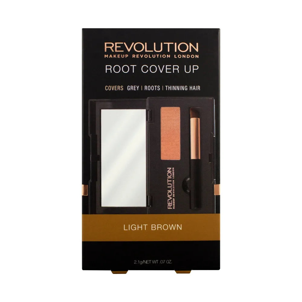 Makeup Revolution Root Cover Up Powder plaukų šaknims - šviesiai rudas 2.1g - Kosmetika