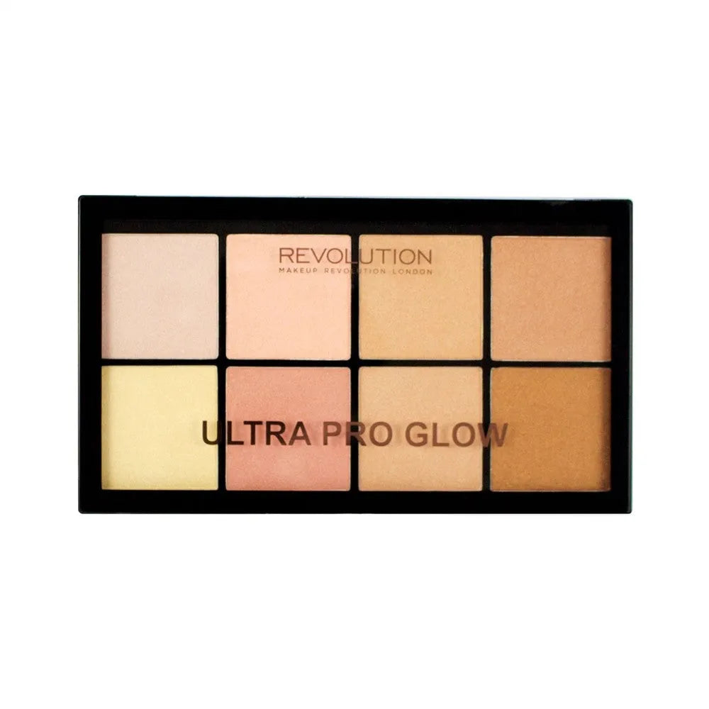 Makeup Revolution Ultra Pro Glow Highlighter Set (8 atspalvių) 20g - Kosmetika