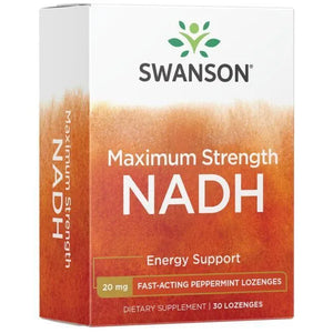 Maksimalus stiprumas NADH - Energijai - Pipirmėtė - 20 mg - N30 - Swanson - Papildai