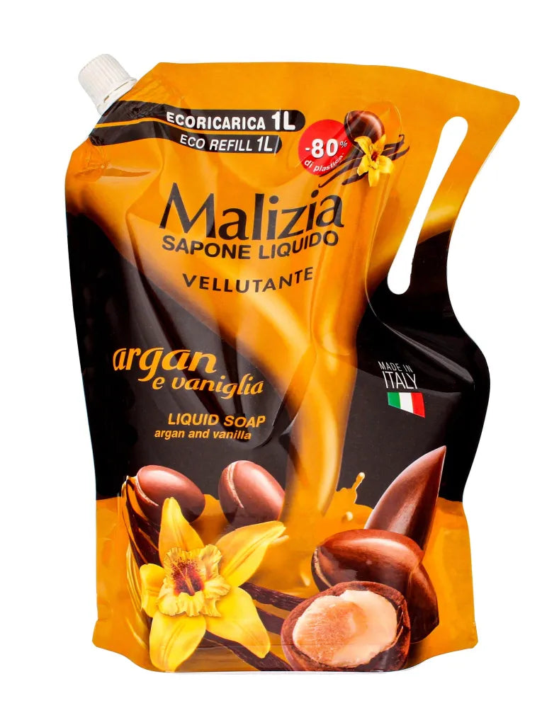 MALIZIA REFILL SOAP 1L ARGAN & VANILIA muilo papildymas - Kosmetika