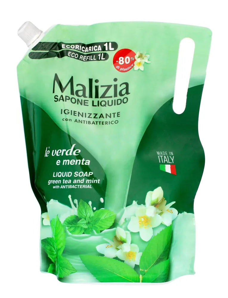 MALIZIA SOAP atsargų 1000ml Žalioji arbata ir Mėta/10/ - Kosmetika