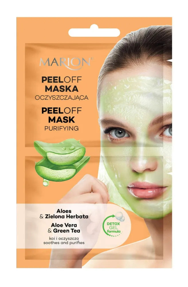 Marion Peel-off cleansing face mask - Aloe & Green Tea 18ml - Valantis veido kaukė su alaviju ir žaliąja arbata