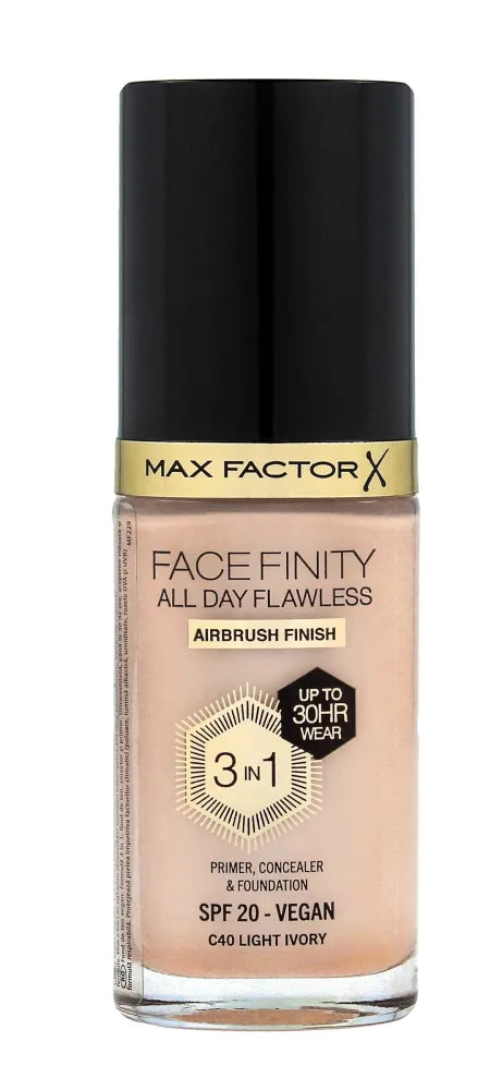 MAX FACTOR Facefinity All Day Flawless 3in1 Foundation No C40 Šviesiai dramblio kaulo 30ml - Kosmetika