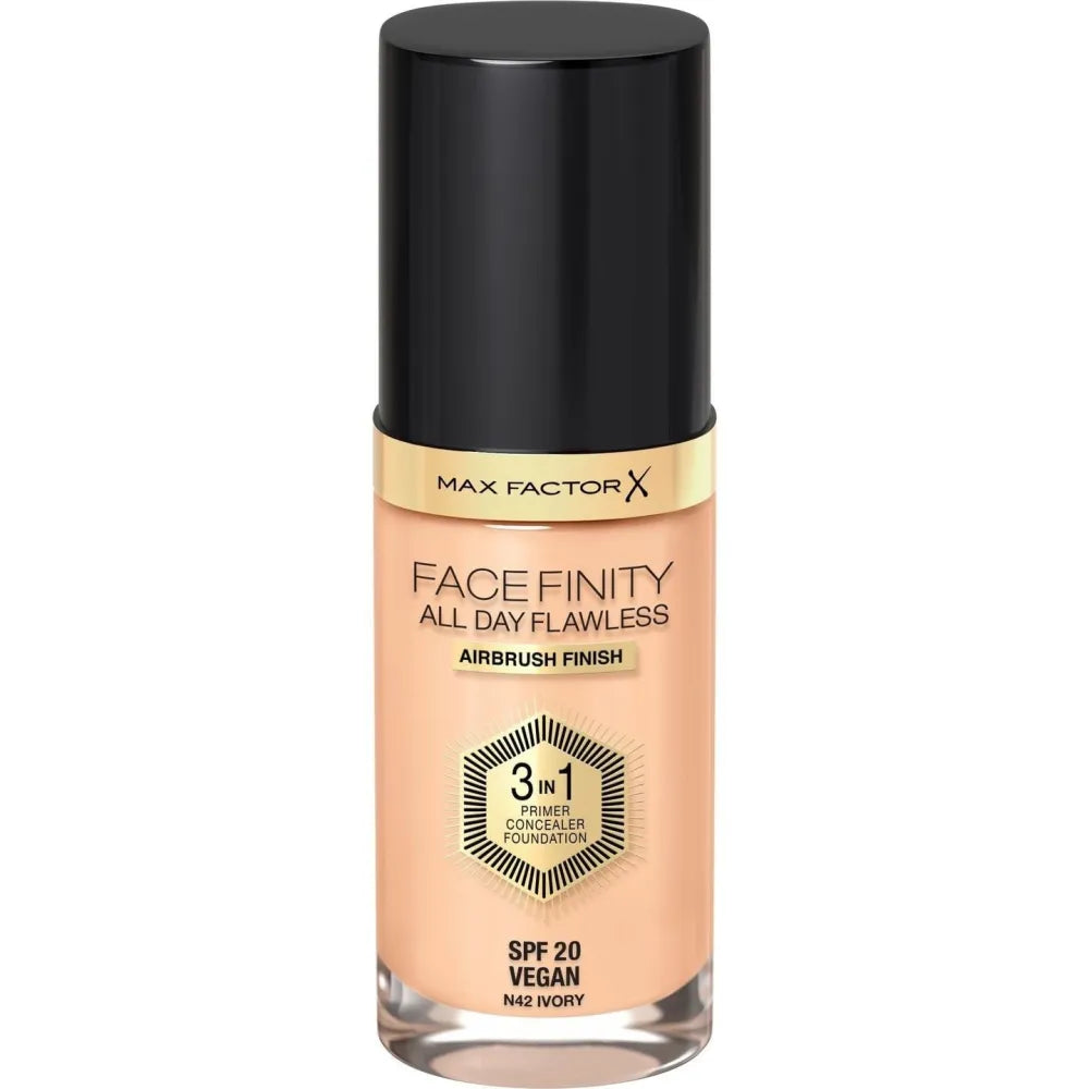 MAX FACTOR Facefinity All Day Flawless 3in1 Foundation No N42 Ivory 30ml - Kosmetika