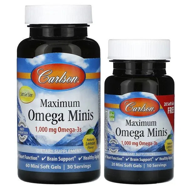 Maximum Omega Minis - 60 + 20 softgels - Carlson Labs - Papildai