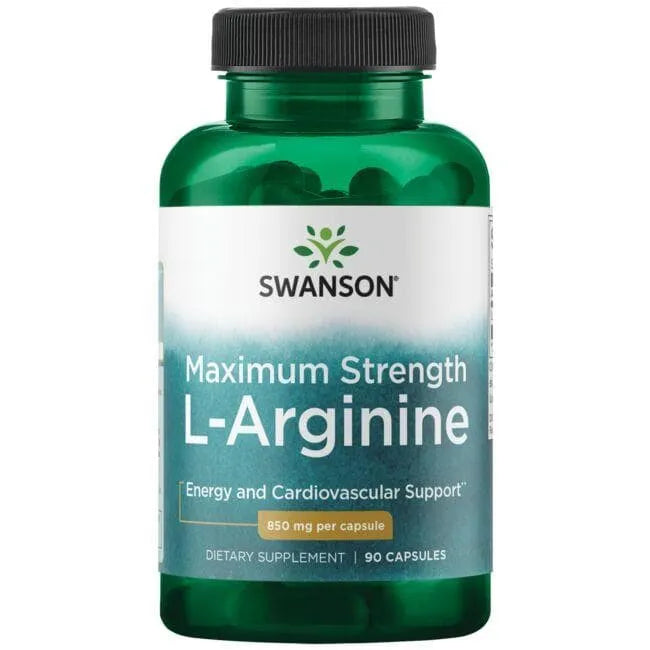 Maximum Strength L-Arginine - Amino rūgštys - 850 mg - N90 - Swanson - Papildai