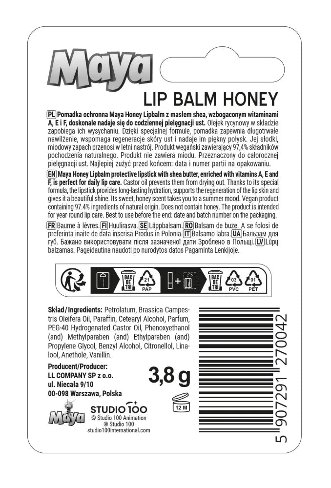 Maya Lip Balm Protective Honey yellow - Kosmetika