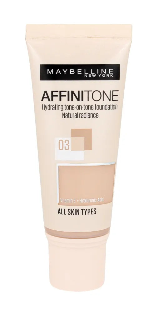 Maybelline Affinitone Foundation No. 03 Light Sand Beige - tūbelė 30ml - Kosmetika