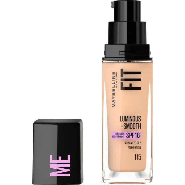 MAYBELLINE Fit Me! Luminous + Smooth Apšviečiantis Veido Fondas Nr. 115 Ivory 30ml - Kosmetika