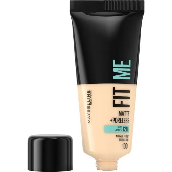 MAYBELLINE Fit Me! Matinis fondas nr. 100 Šiltas dramblio kaulas 30ml - Kosmetika