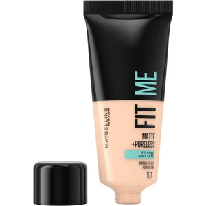 MAYBELLINE Fit Me! Matinis fondas nr. 101 True Ivory 30ml - Kosmetika