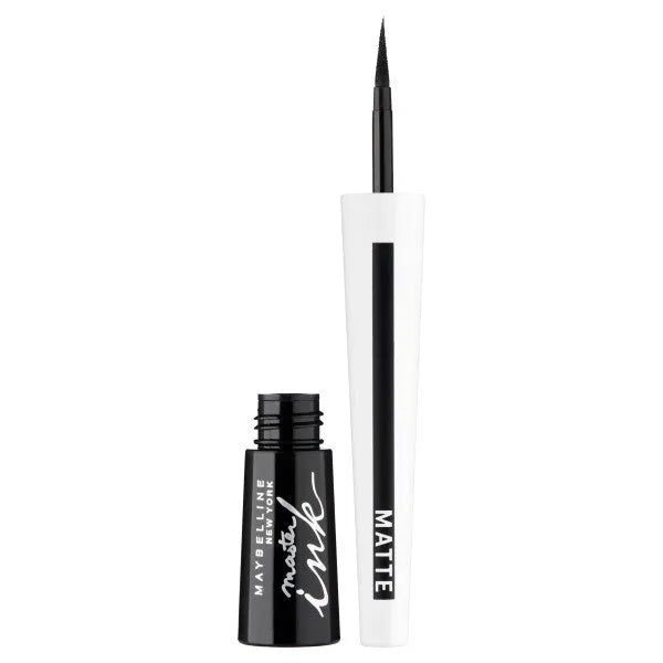 MAYBELLINE Master Ink Matte Liner su šepetėliu nr. 10 - anglies juoda 9g - Kosmetika