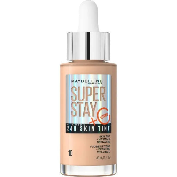 MAYBELLINE Super Stay 24H Skin Tint Švytinčio Pagrindo su Vitaminu C Nr. 10 - 30ml - Kosmetika