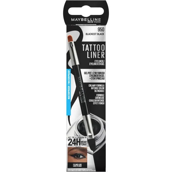 MAYBELLINE Tattoo Liner Gel 2in1 - Nr. 950 Juodžiausias Juodas 26g - Kosmetika