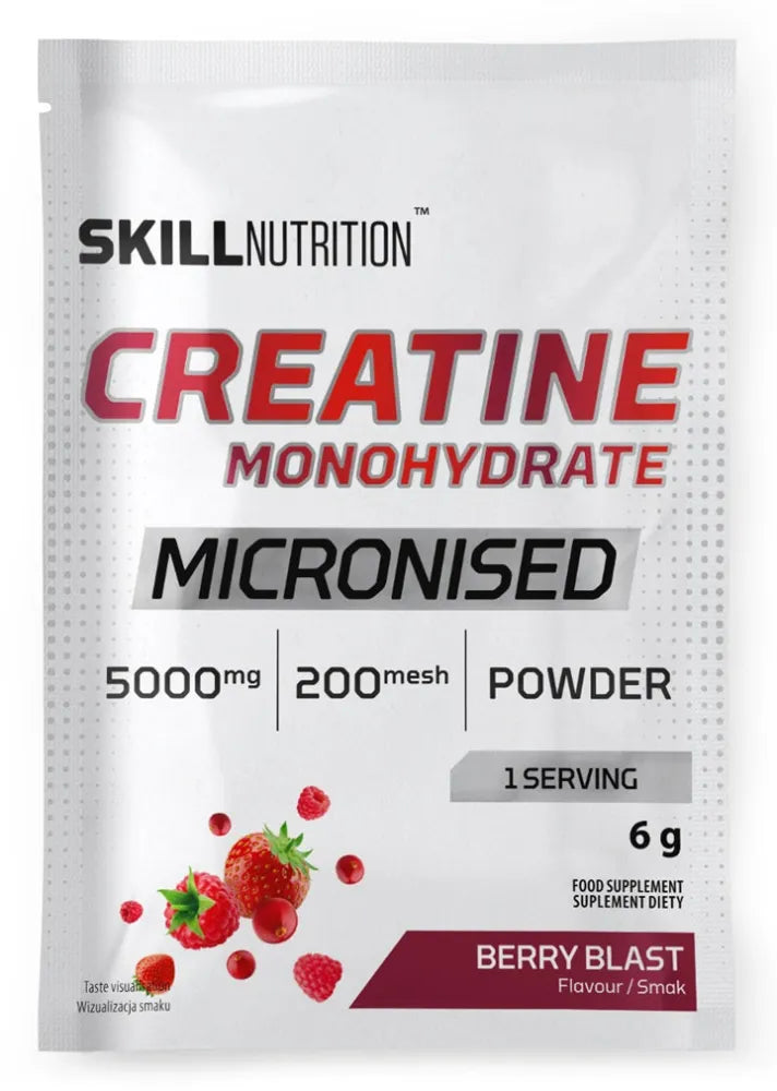 Micronised Creatine Monohydrate Berry Blast - 6g (1 serving) - Skill Nutrition - Sporto papildai