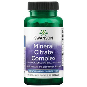 Mineral Citrate Complex - Geležies citratas kalcis magnis cinkas kalis - 25 mg - N60 - Swanson - Papildai