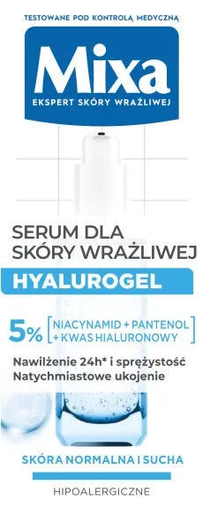 MIXA Hyalurogel Serumas drėkinantis normaliai ir jautriai odai 30 ml - Kosmetika