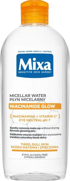 MIXA Niacinamide Glow Micellar Water nuobodžiai ir pavargusiai odai 400 ml - Kosmetika